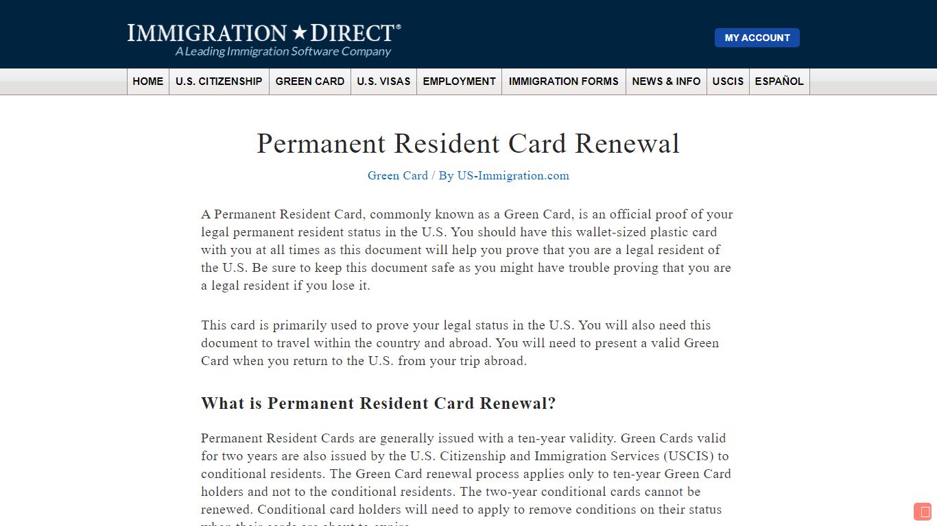 Permanent Resident Card Renewal - US Immigration Blog